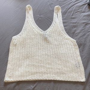 Mood & Madison knit tank, small, cream